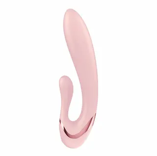 Satisfyer Pearl Bunny 3 Rose, dvojitý silikonový vibrátor s rotujícími perličkami