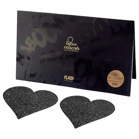 Bijoux Indiscrets – nálepky na bradavky srdce – černé