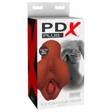 PDX Pick Your Pleasure – 2v1 realistický masturbátor (hnědý)