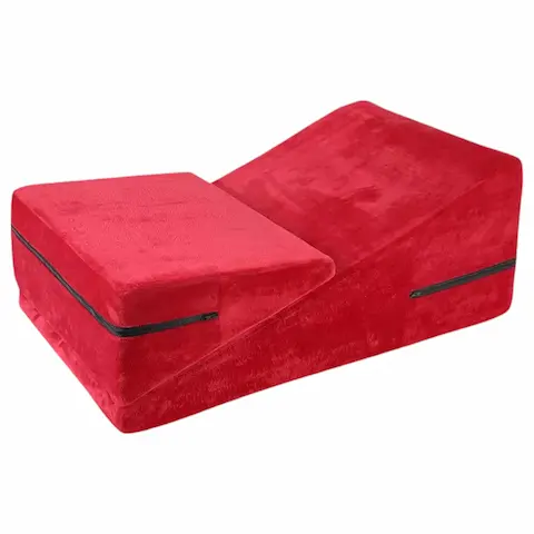 Desirel Magic Pillow klínový sex polštář set – malý + velký (červený)