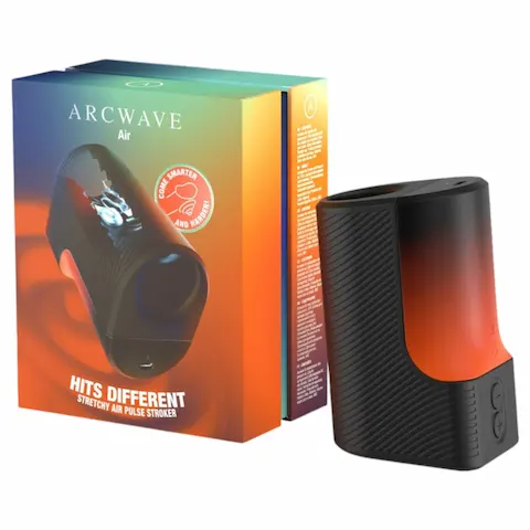 Arcwave Air – vzduchovými vlnami stimulující, roztažitelný akumulátorový masturbátor (černý)