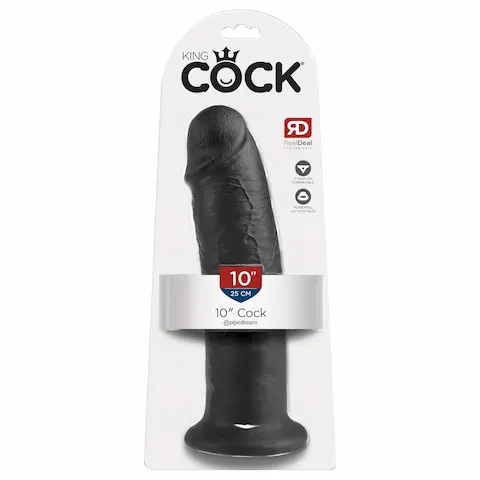King Cock – realistický dildo s přísavkou – černý 25 cm