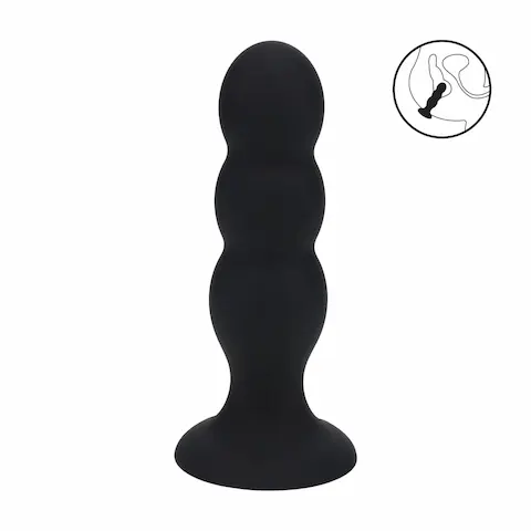 Levelz Tri Rattle Anal Plug L, silikonové anální kuličky s vnitřní kuličkou 13,2 x 3,7 cm