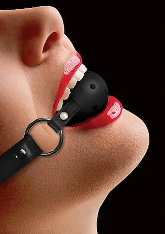 Ouch! Gag Ball Prodyšný roubík – černý