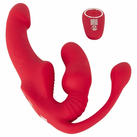 You2Toys Strapless – připínací 3ramenný vibrátor (růžový)
