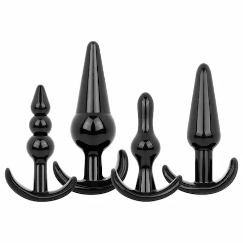 EasyToys – anální kolíky sada – 4 kusy – černá