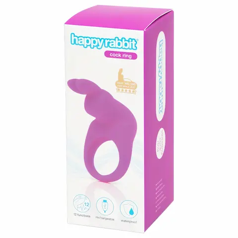 Happyrabbit – vibrační erekční kroužek – dobíjecí – fialový