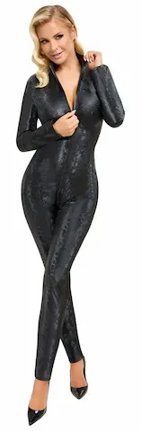 Cottelli Party Jumpsuit s hadím vzorem – černý