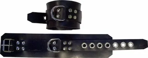 Mister B Rubber Ankle Restraints, černé pouta ze silné gumy 37 x 8 cm