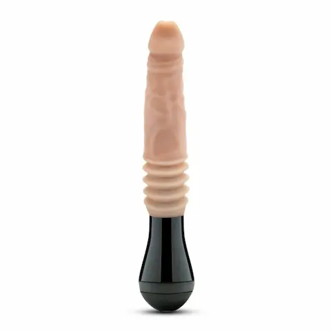 Dr. Skin Blush Silicone Dr. Knight Thrusting Gyrating Vibrating Dildo Beige