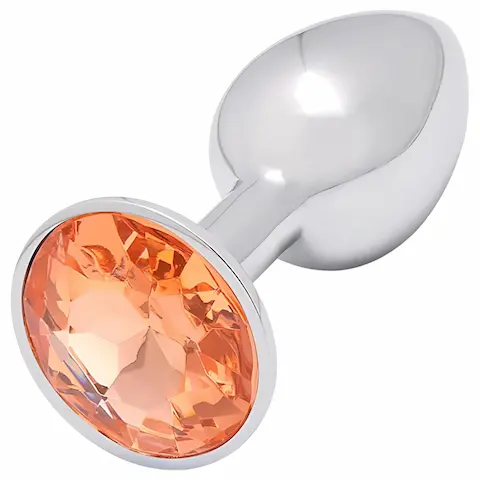 Sunfo – anální kovový plug – zlatý kámen – stříbrný