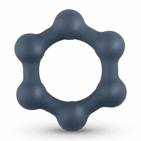 Kroužek na penis Boners Hexagon Cockring With Steel Balls