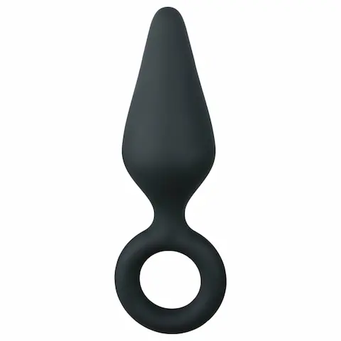 Easytoys – anální kolík s kroužkem – střední – černý