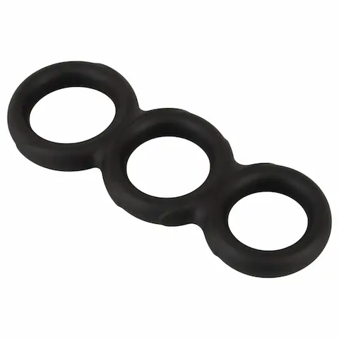 Erecto – trojitý erekční kroužek na penis – černý