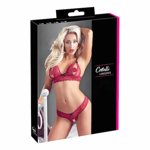 Cottelli – dámská podprsenková sada – krajka – červená