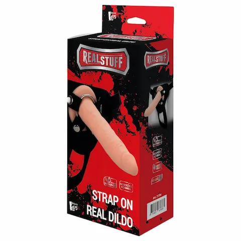 RealStuff – připínací dildo – úzké – tělová barva