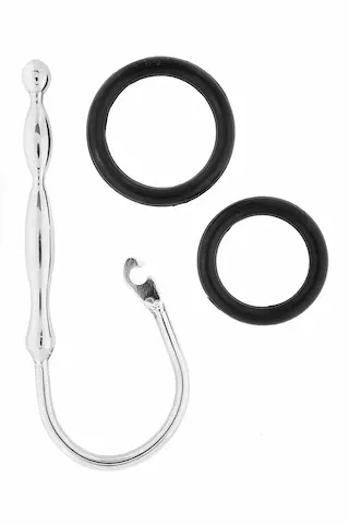 Slave4master Benny Penis Plug, ocelový penis plug 109 x 3–8 mm