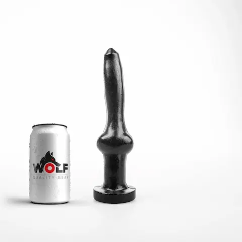 Wolf Herding Dog, černé anální dildo 23,5 x 2,8–6,1 cm