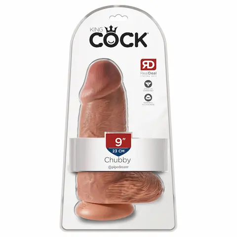 King Cock – realistický dildo s přísavkou – 23 cm – tmavá tělová