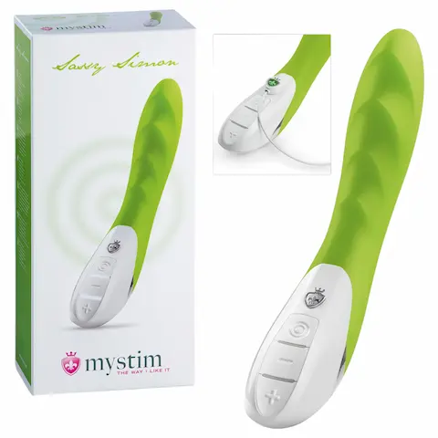 mystim Sassy Simon – vibrátor se dvěma motory – zelený