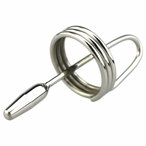 DeepRing – dilatační kroužek na penis – kovový – 9 cm – stříbrný