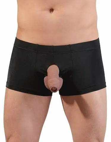 Svenjoyment Pánské boxerky s otvory vpředu – černé