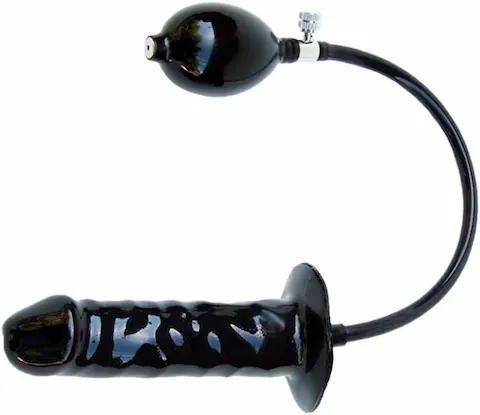 Mister B Inflatable Butt Plug M, černý latexový nafukovací anální kolík 16 x 4,5 cm