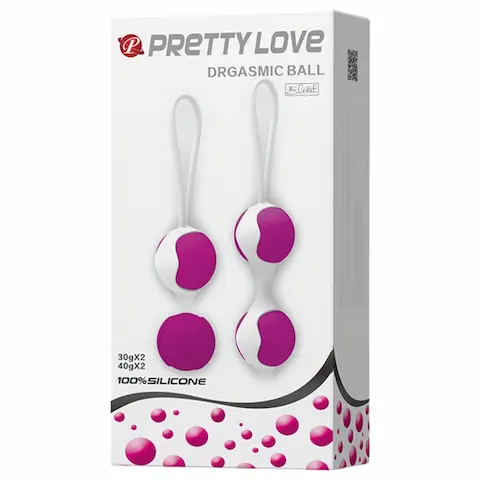 Pretty Love – sada variabilních venušiných kuliček – bílá/fialová