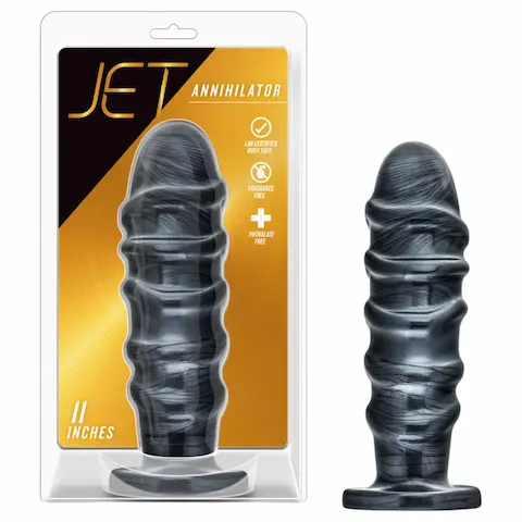 Blush Jet – XXL anální dildo (černé)