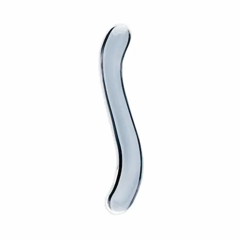 Clarity Celestial Curve Glass Dildo, oboustranné dildo z borosilikátového skla 19,7 x 3,1 cm
