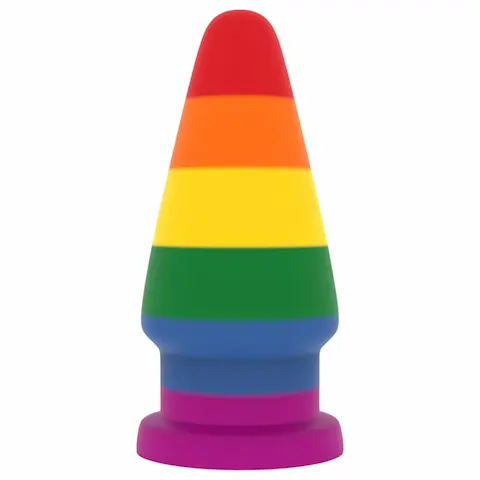 Lovetoy Prider – anální rozšiřující kolík – 15 cm (duhový)