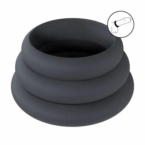 Levelz Wide O Cock Ring Set L/XL/XXL, sada 3 silikonových kroužků na penis