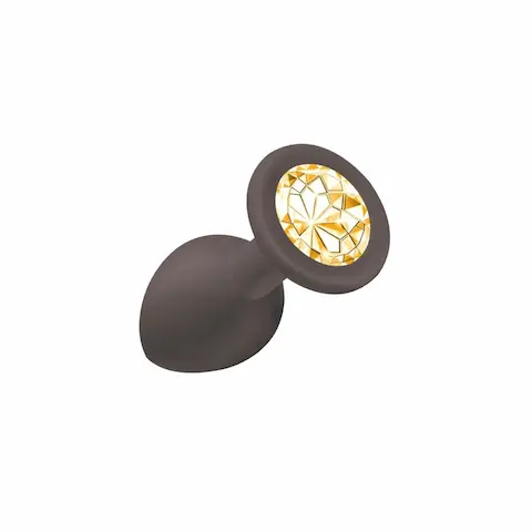 Lola Games Emotions Cutie Small Black-Golden Crystal, silikonový anální kolík 7 x 2,8 cm
