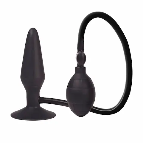 CalExotics COLT Large Pumper Plug, černý silikonový nafukovací anální kolík 14,5 x 4 cm