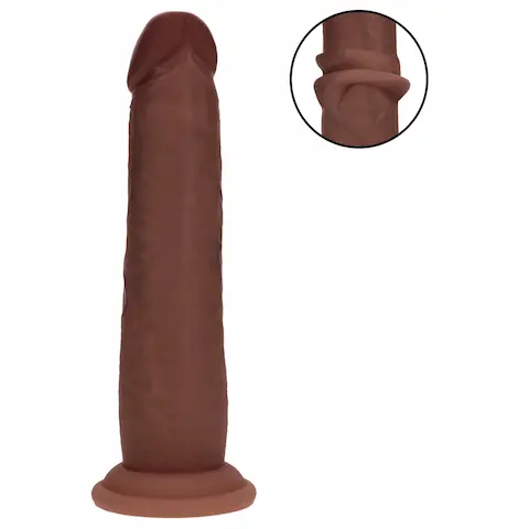 RealRock – realistické dildo s dvojitou hustotou (hnědé) – 18,5 cm