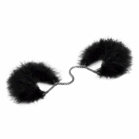 Pouta na ruce BIJOUX INDISCRETS ZA ZA ZU FEATHER HANDCUFFS černé