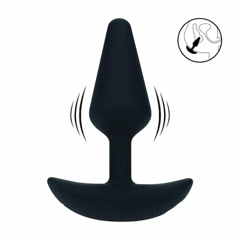 Classic Vibrating Silicone Anal Plug – S – Black