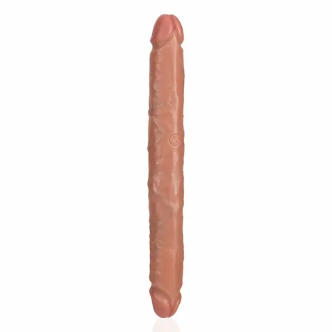 Oboustranné dildo RealRock Straight Slim Double 12″ Tan, oboustranné dildo 29,7 x 3,8 cm