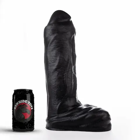 Dildo Rawhide Toys Vega XL černé, prémiové silikonové dildo s Vac-U-Lock 35 x 8,6–9,5 cm
