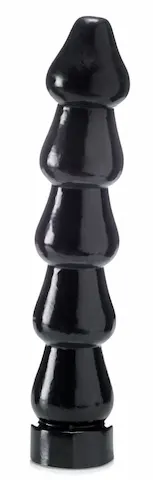 HardToys FET1017, černé vinylové dildo 33 x 6,2 cm