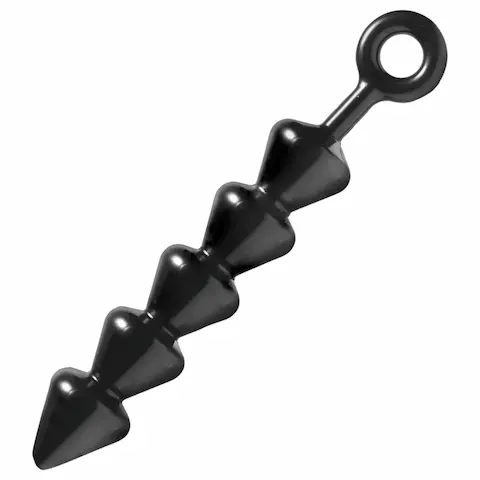 XR Brands – Spades – anální dildo s korálky (černé)