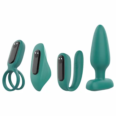 Sex HD – akumulátorová, dálkově ovládaná, 4dílná sada vibrátorů (zelená)