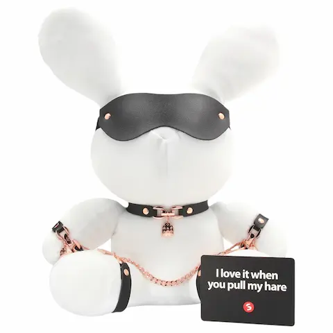 Bondage Rabbit – BDSM maska zajíček – bílá