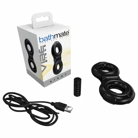 Bathmate Vibe Ring Eight – akumulátorový vibrační erekční kroužek (černý)