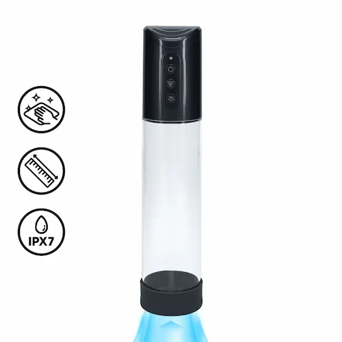 Shots Pumped HyperPump Rechargeable Penis Pump Gun Metal, elektronická vakuová pumpa 29,2 x 6,5 cm
