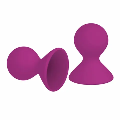 Me You Us Dual Masseuse Nipple Suckers 2 Pack, fialové přísavky na bradavky 2 ks
