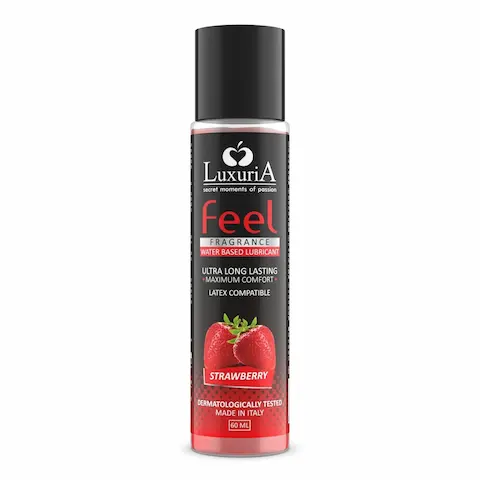Luxuria Feel Strawberry 60 ml, lubrikant na vodní bázi s vůní jahod