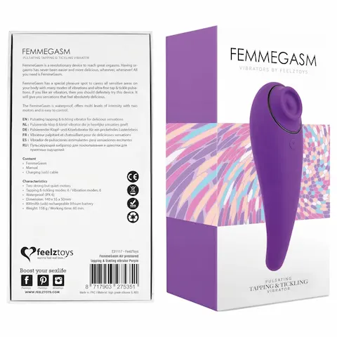 FeelzToys – vibrátor na klitoris 2v1 dobíjecí – fialová