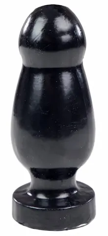 Pluggiz Easy Second, černý vinylový anální kolík 15 x 3–5,9 cm