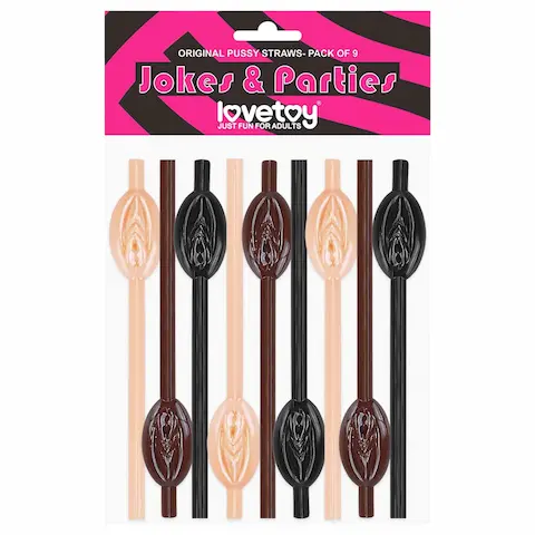 Lovetoy – brčko ve tvaru vagíny – naturální/hnědá/černá